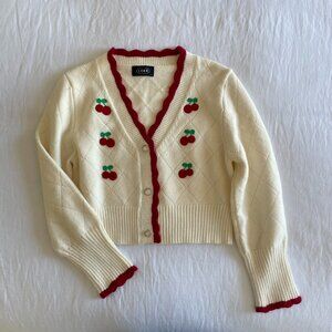 Cider Cherry Embroidered Sweater (sz L)